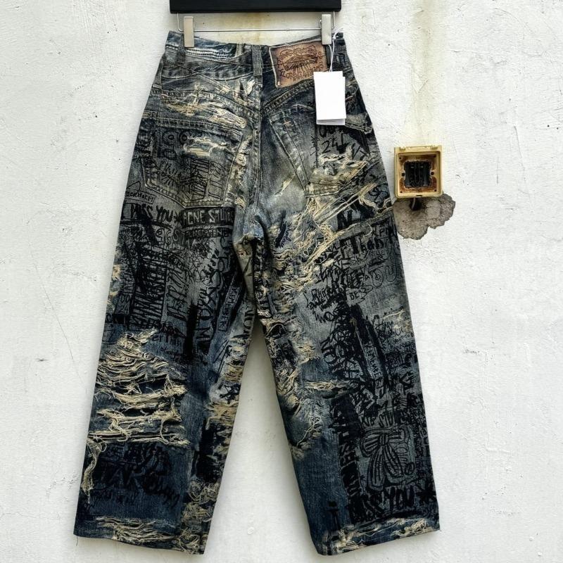ROADVIBE Summer Men`s Denim Pants Old