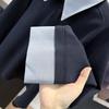 Women's Wool-Blend Two-Piece Color-Block Lapel Half-Zip Hoodie for Early Spring