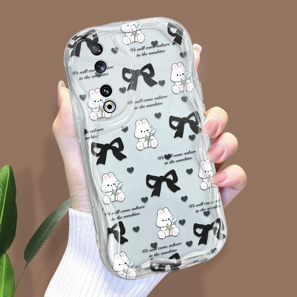 Cute Cartoon Pattern Cream Texture Casing Wavy Edge Soft Silicone Cover Phone Case for Huawei Honor Infinix Tecno iPhone