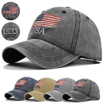 Baseball Hats For Men American Flag Patch Breathable Mesh Classic Baseball Caps Adjust Cotton Running Ball Hats