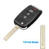 KEYYOU 10Pcs Car Remote Key Shell Case 2/3/4 Buttons For KIA K3 K2 K5 Rio Sorento Carens Cerato Forte TOY40/HYN14 Blade Housing