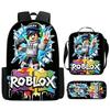 ROBLOX Themed Kids Backpack School Lightweight Durable Oxford Fabric Bag With Padded Straps Cartoon Print Grades 1-9