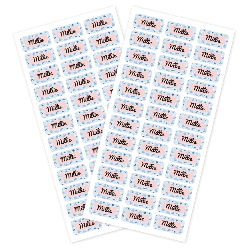 72Pcs Personalized Name Stickers Custom Waterproof Labels For Water Bottles Lunch Boxes School Supplies Storage Containers