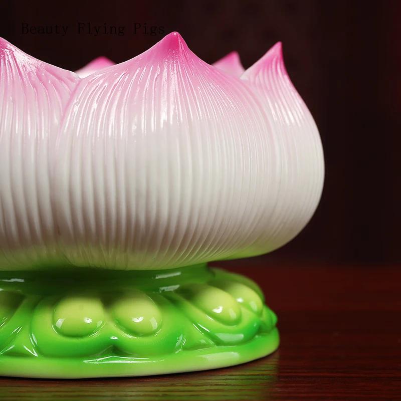 New Chinese Creative Ceramic Lotus Incense Stove for Buddhist Household, Ancestral Hall, and Buddhist Utensils feng shui