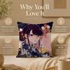 Anime K-Komi Can't CommunicateS Cushion Cover Double-Sided Printed Pillow Cover Hypoallergenic Dust-Mite Proof