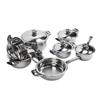Edelstahl Kochgeschirr Set Gleichmäßige Wärmeleitung Töpfe Pfannen Suppentopf Dampfeinsatz Kochset für