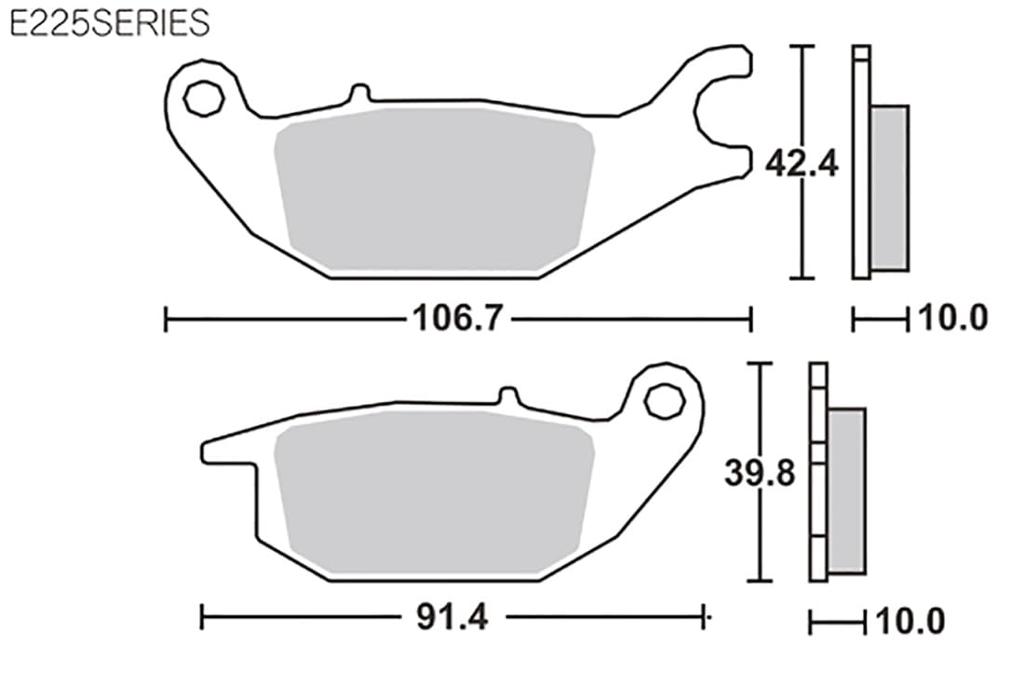 KITACO SBS Brake Pads and Thick E225 Ceramic Fits Monkey CT125 Hunter Part - Affordable, Long-lasting, - 125/ABS, Cub, Tricity/ABS - Number