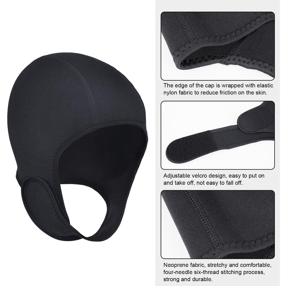 Neoprene Diving Hood Cap Windproof Chin Strap Cover Hat UV Protection Swiming Cap Men