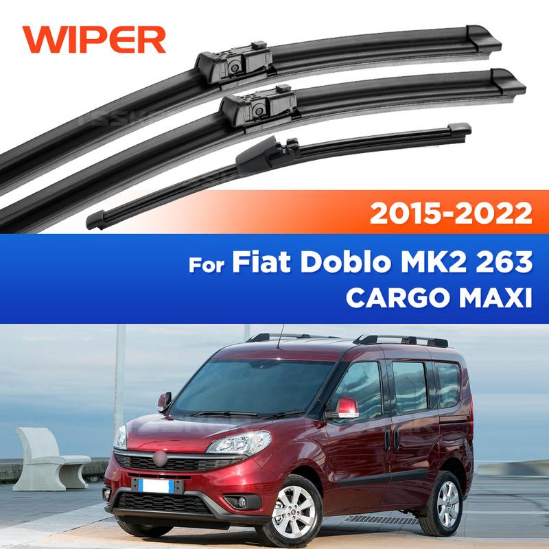 Für Fiat Doblo MK2 263 CARGO MAXI 2015- Scheibenwischer Vorne & Hinten Wischerblätter Windschutzscheibe Windschutzscheibe Fensterwischer 24"+16"+16\"