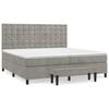 Vidaxl Letto Continentale Con Materasso, Grigio Chiaro, Velluto, 200X200Cm
