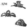 Skeleton Hand Hair Clip 3Pcs Halloween Claw Clip, Hollow Spider Web Ghost Alloy Clamp Non Slip Clamp, Gothic Accessories for Women Large Clips