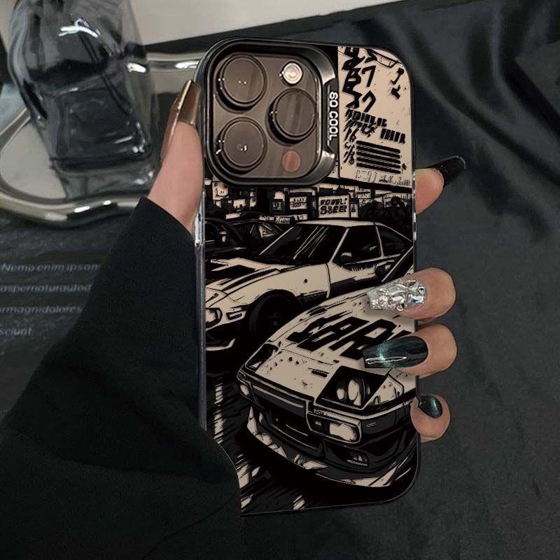 Super Cool Retro Sports Car iPhone Case For iPhone 16 15 14 13 12 11 Pro Max XR XS MAX 7 8 PLUS MINI INS Transparent Cover