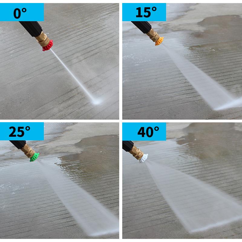 5 st Högtryckstvätt Sprutmunstycke Spets Med 1/4" Tums Anslutning Hane Gänga 0 15 25 40 Graders Vattenstråle