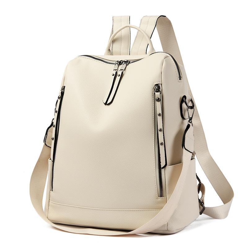 Damen-Rucksack, große Kapazität, Diebstahlschutz, weiches Leder, Reise-Schulter-Umhängetasche