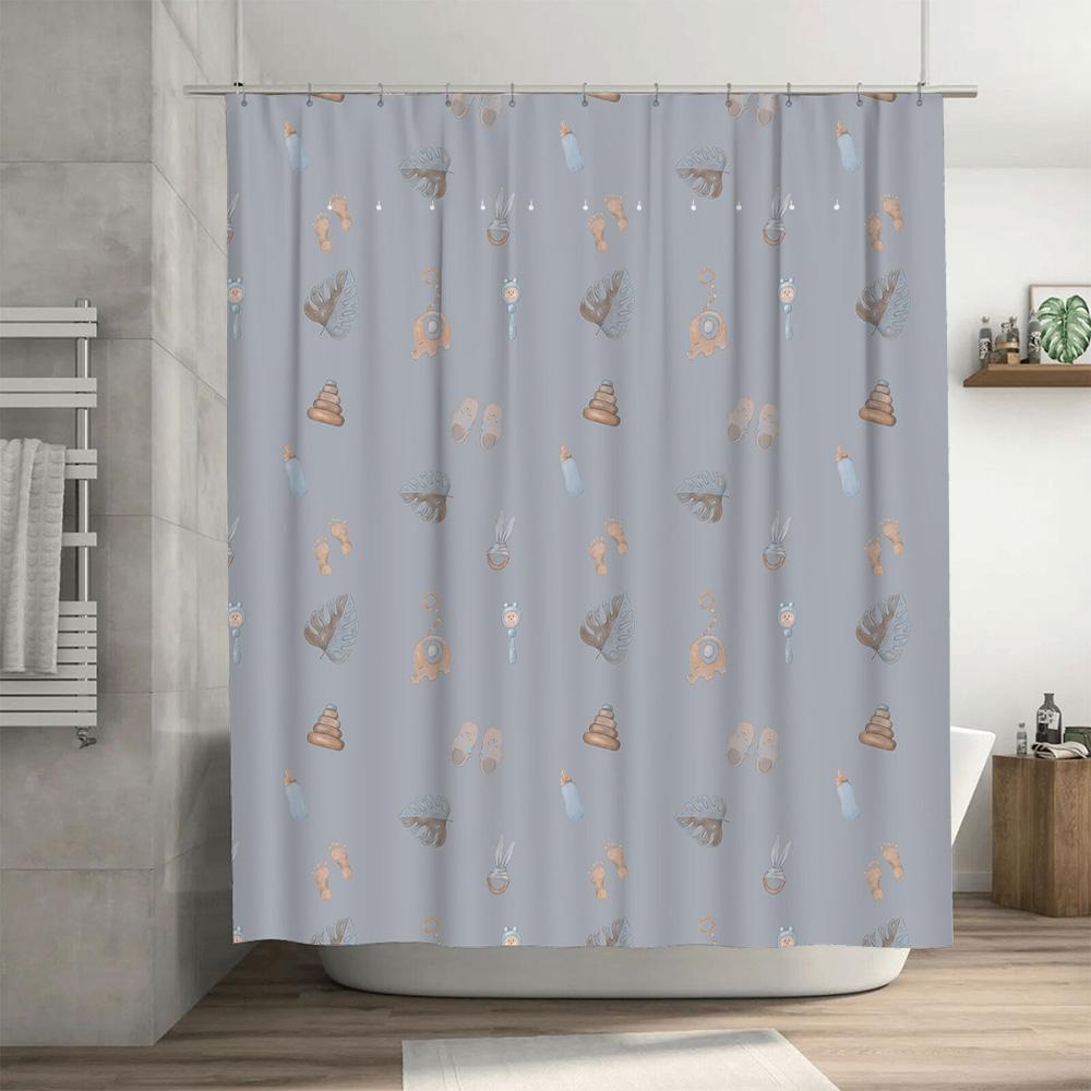 Adorable Animal Print Shower Curtain with Black Border Modern Decor for Bathroom Perfect Gift Idea Available In Various Sizes