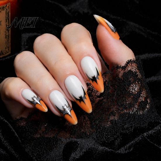 Easy Application Nail Art for Novices Halloween Stickers, Glitter Gothic Bat Decals, Creative DIY Consumables Self-Adhesive Accessories Women