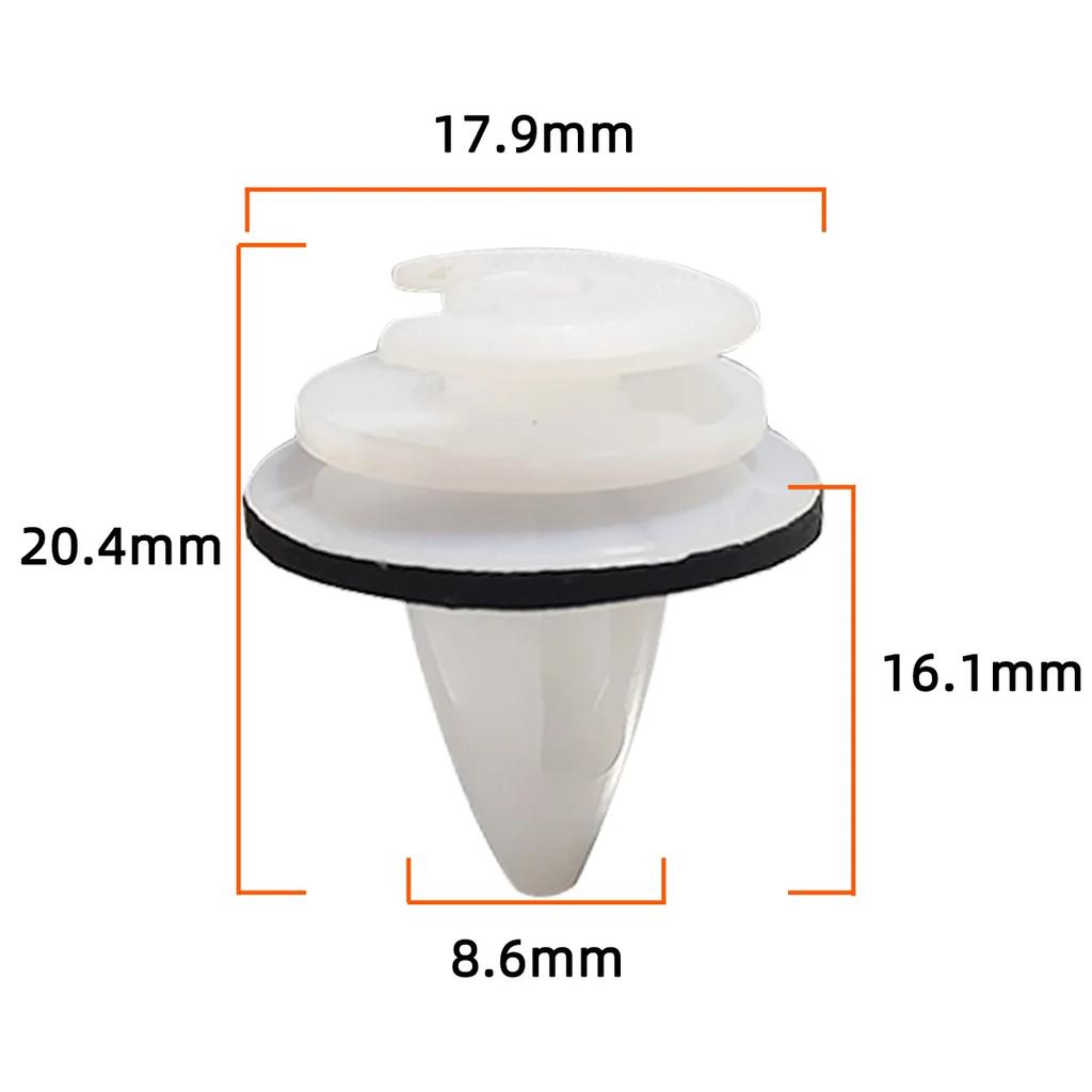 100/200 Pcs Door Panel Clips Fasteners Car Plastic Rivets Fastener Push Clips White Auto Bumper Fender Fastener Retainer Clips