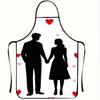 New Love Printed Kitchen Apron, Oil Resistant and Stainproof Waterproof Apron, Valentine's Day Series Hoodie Kitchen Accessories