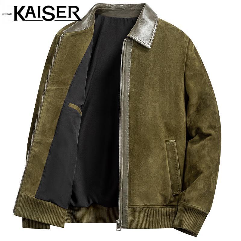 KAISER Men's Genuine Sheepskin Leather Jacket