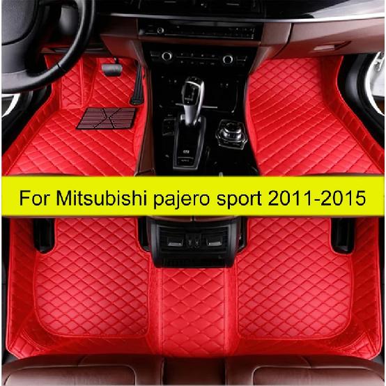 Car floor mats for Mitsubishi pajero sport 2011 2012 2013 2014 2015 auto foot Pads automobile carpet cover