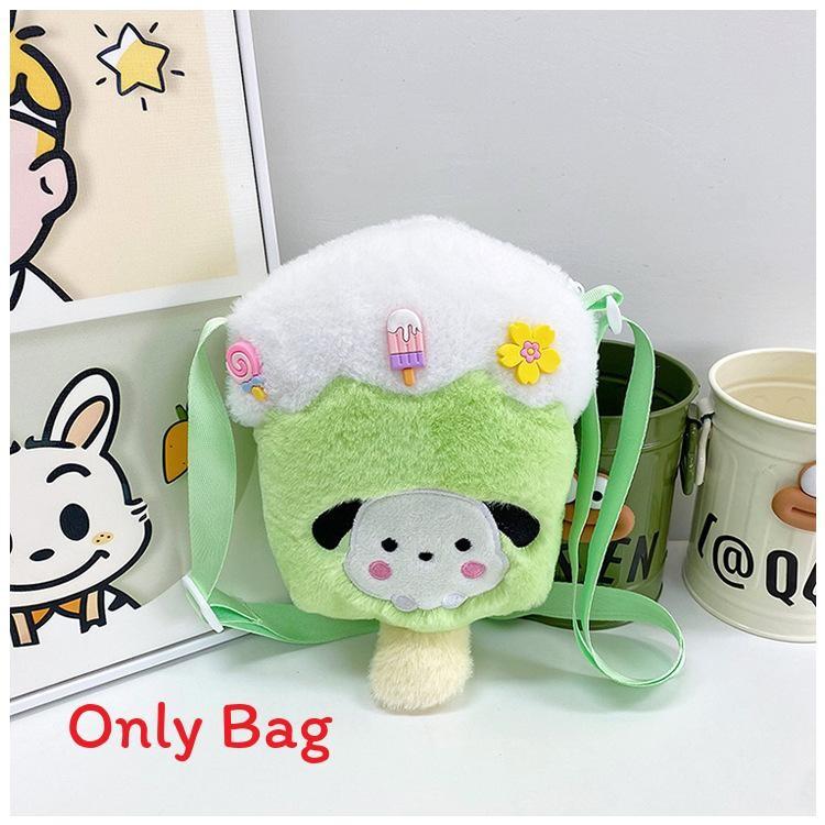 Plush Ice Melody Cream Pack Kids Crossbody Bag Cute Cartoon Style Purse Coin