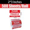 1000/500PCS English Fragile Stickers The Goods Please Handle With Care Warning Express Labels DIY Supplies