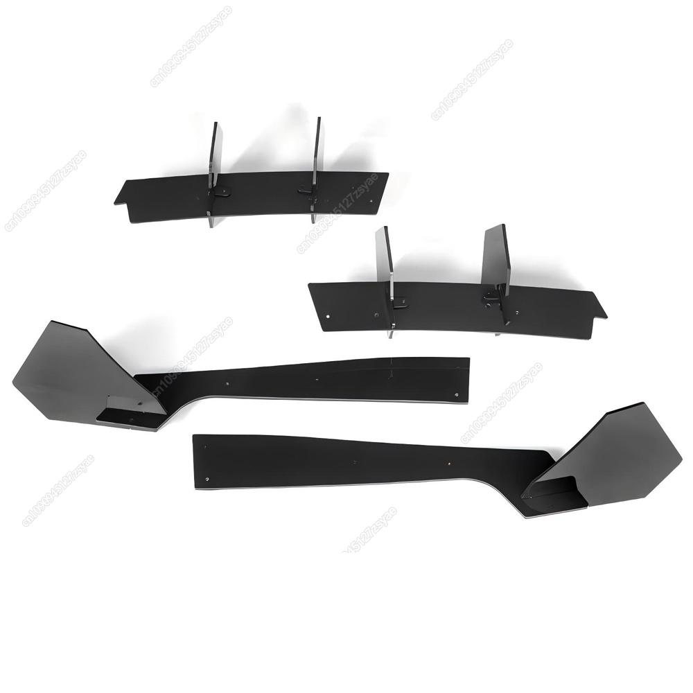 Car Rear Bumper Diffuser Bracket Splitter Lip Boot Exhaust Spoiler Plate For Ford Mustang 2018-2021 Bodykits Tuning Gloss Black