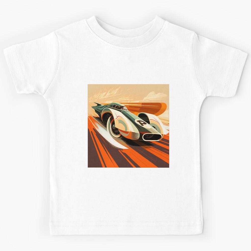 Vintage Illustration Colorful Speed Car Formel One Futuristic Kids T-Shirt 150