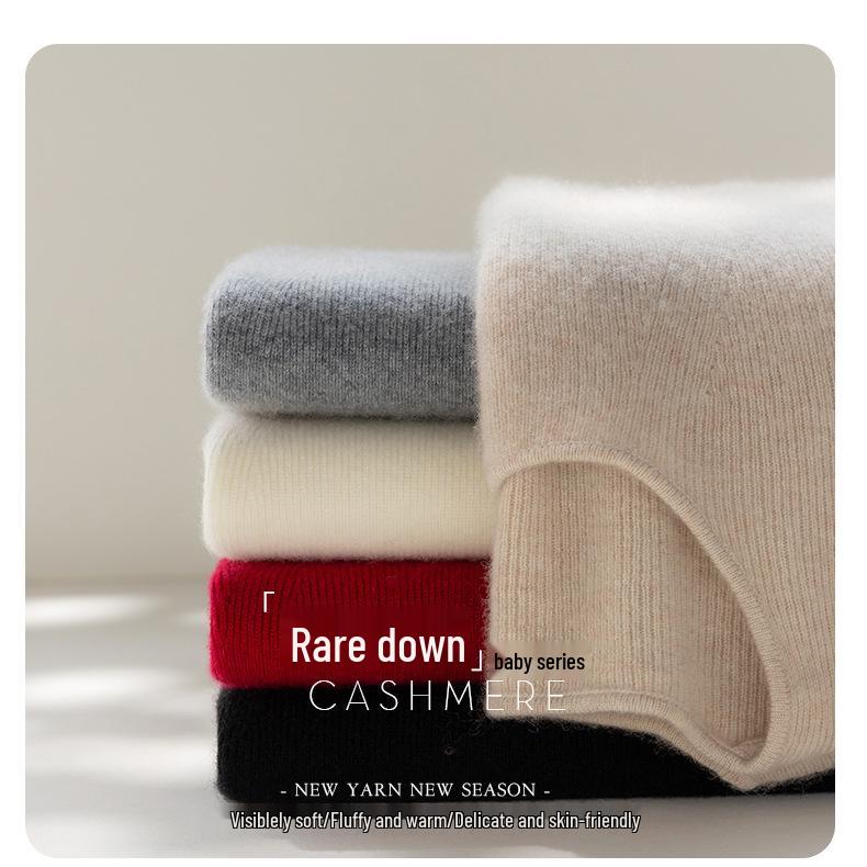 Women's Cashmere Deep U-neck Slim-fit Sweater - Versatile Short Pullover Base Layer Cardigan for Autumn and Winter