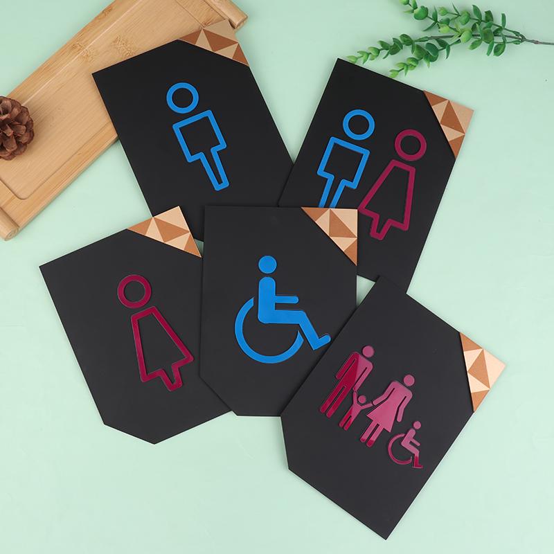 Bathroom Instruction Sign Restroom Signage Wc Wall Sticker Hotel Restaurant Public Shope Toilet Signage