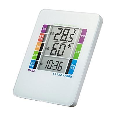 Digital Thermometer and Hygrometer with Influenza & Heatstroke Indicator (with Warning Buzzer Setting Function) CHE-TPHU2WN