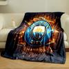 Manchester City Champion Set Designed Flannel Blanket for Bedroom, Living Room, Sofa, and Nap