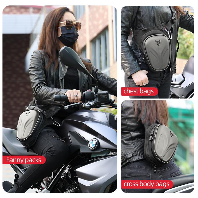 Waterproof Motorcycle Wasit Bag Drop Leg Bag Outdoor Casual Moto Bag Fanny Pack Motorbike Hard Shell Hip Belt Backpack