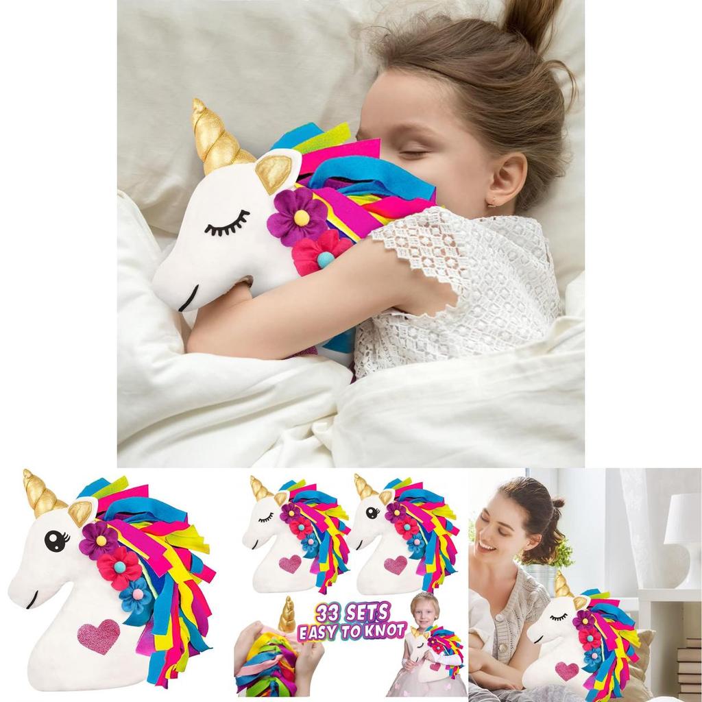 Unicorn Diy Pillow Craft Kit Plush Bedroom Decor Gift For Kids And Teens