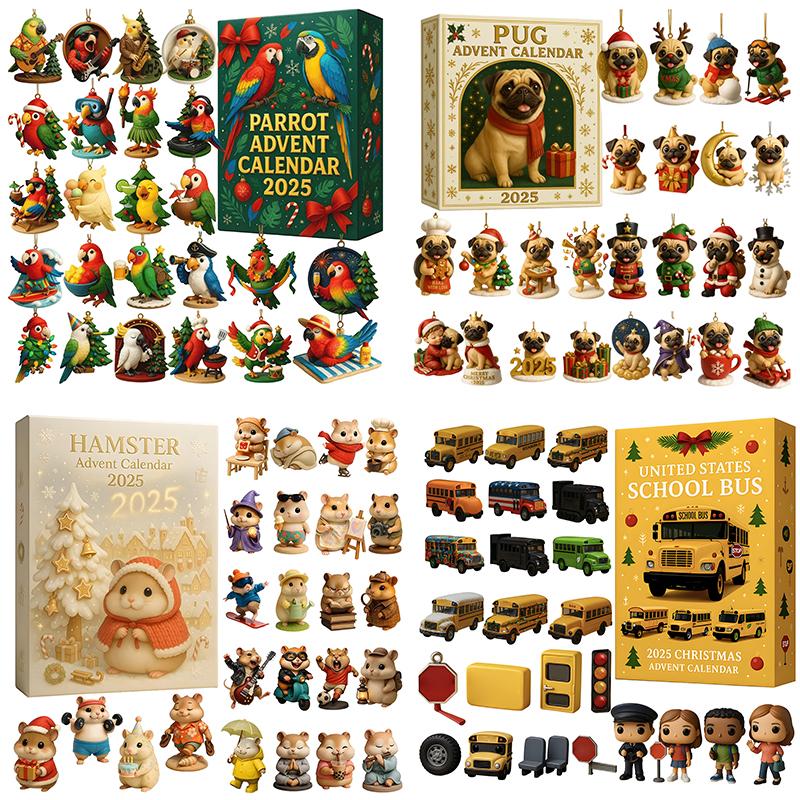 Advent Calendar 2D Flat Acrylic Christmas Countdown Calendar Charm Home Decoration Party Favors Surprises Ideal Christmas Gift