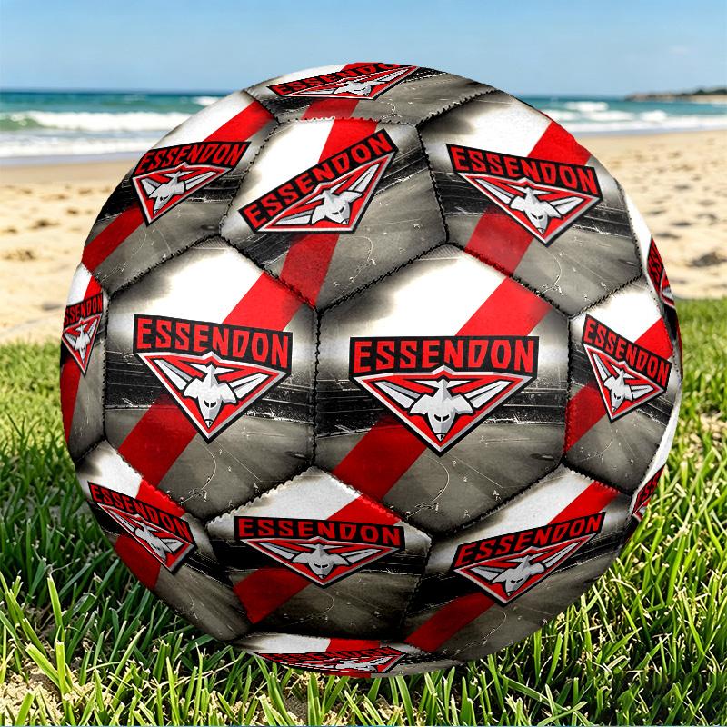 Essendon Football Print Size 5 Soccer Ball, PU Wear Resistant Football for Match Training and Daily Practice, Birthday Gift for Soccer Fans