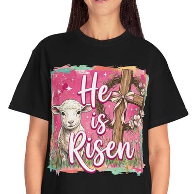 He Is Risen Lamb Cross T-shirt | Easter Christian Spring