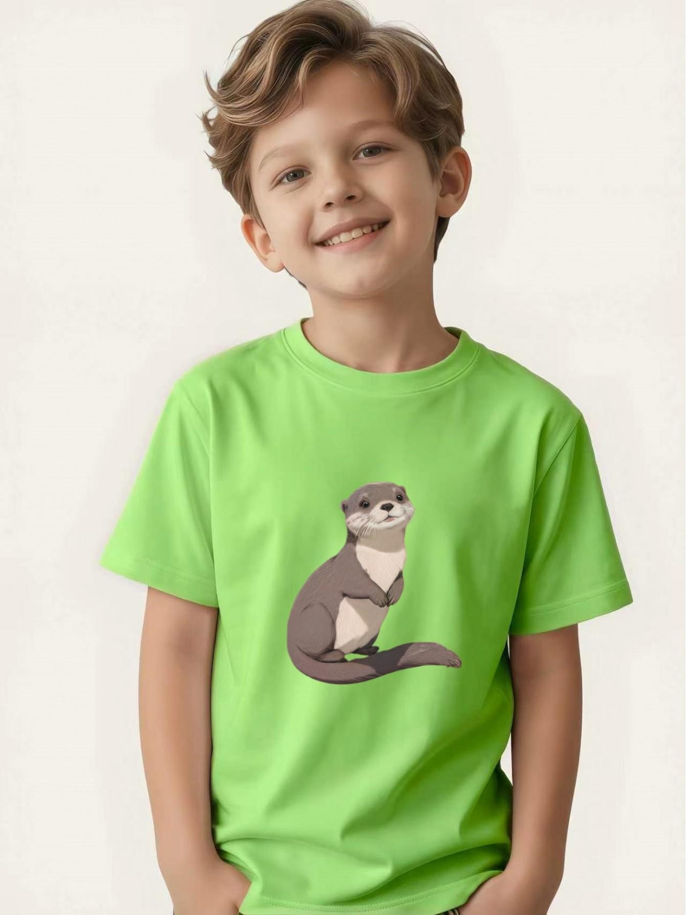 

Printed short-sleeved T-shirt summer soft and cute tops for children 100