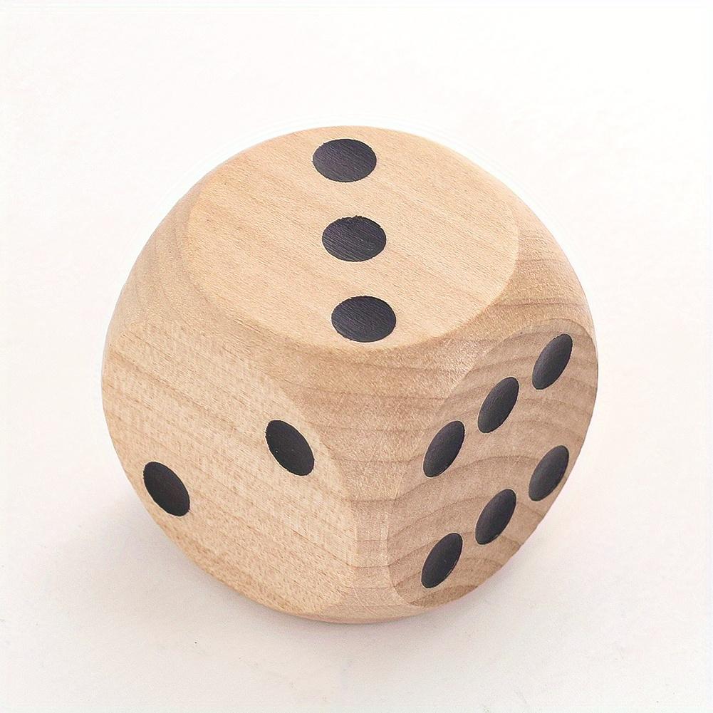 1PC Large 6-Sided Wooden Dice with Dot Square Round Corner for Family Gatherings Bar Club Parties Board Games Miniatures