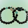 Luminous Cute Kitten Bracelet - Black & White Beaded Jewelry for Couples & Best Friends