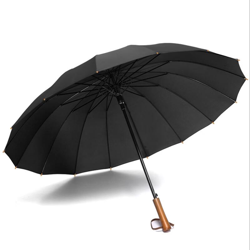 Qiaoxiuyap 16-Rib Business Umbrella with Wooden Handle