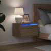 Vidaxl Hanging Bedside Cabinet With LED Lighting, Sonoma Oak