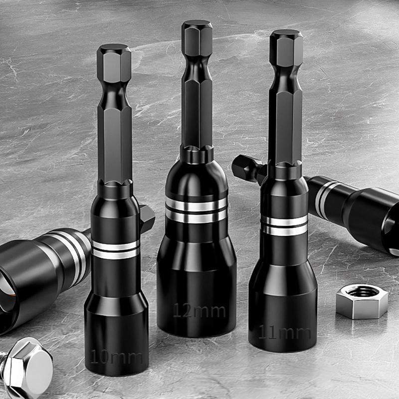 CR-V Steel Magnetic Nut Screwdriver Socket Bits For Power Drills Hex Shank Driver/Adapter Socket Wrench Tool Parts Accessories