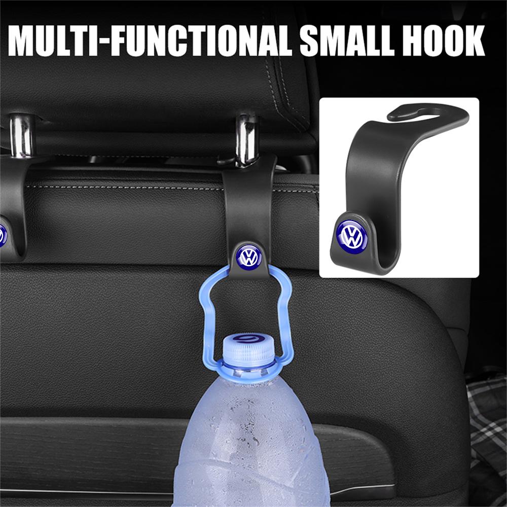 HIJK1 2/4pcs ABS Car Interior Seat Headrest Back Hanger Storage Hooks Valve Cap For VW R32 Golf Beetle EOS GTI Tiguan Passat Jetta MK4