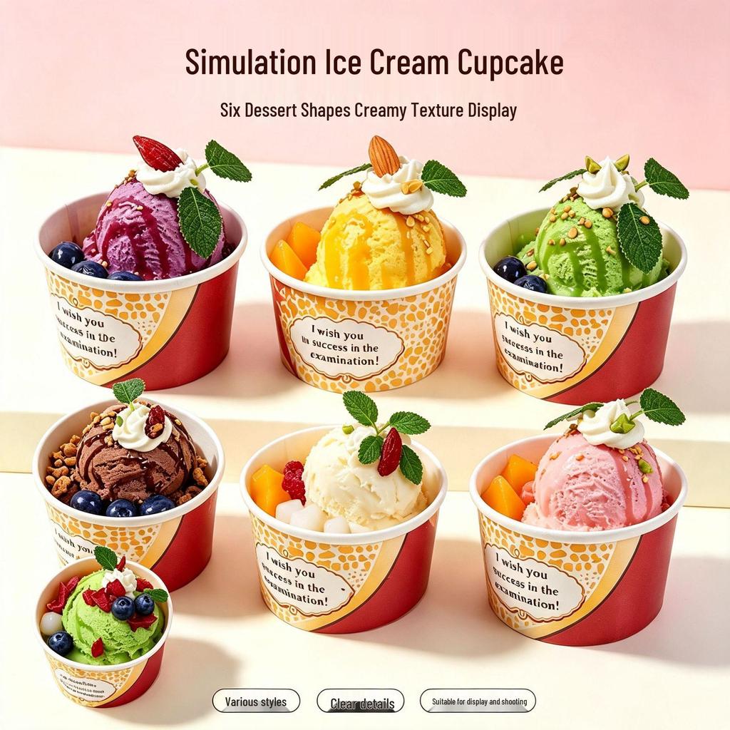 PU Simulation Ice Cream Cup with Magnet - Dessert Display Prop