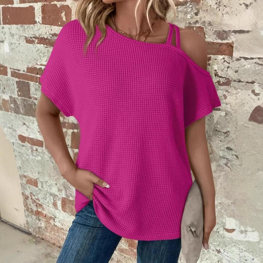 

YYFS Женская мода Повседневная Летняя Весна Однотонный Принт Короткий Рукав Косой Воротник Блузки и Рубашки XXXXXL