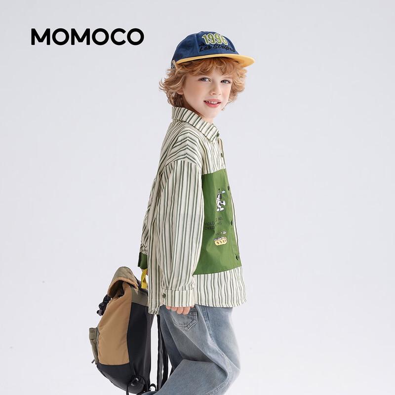 MOMOCO Boys' Fashion Cotton Striped Long-Sleeve Shirt
