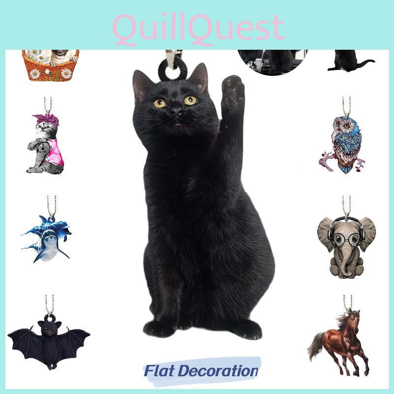 Creative Bat Black Cat Car Hanging Decoration Acrylic Cartoon Style Animal Shape