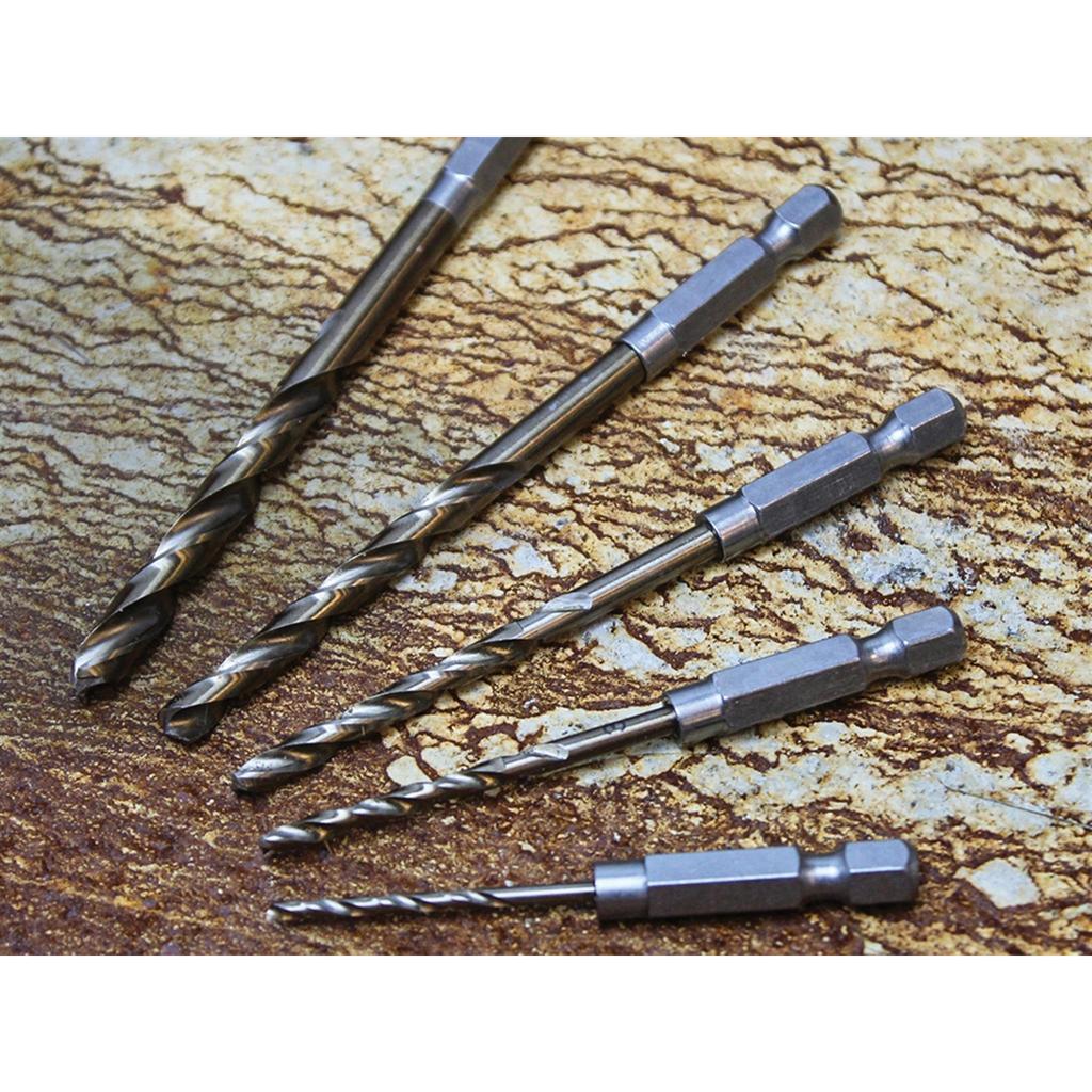 Faithfull Hsse M35 Cobalt Quick-change Impact Drill Bit Set, 5 Piece