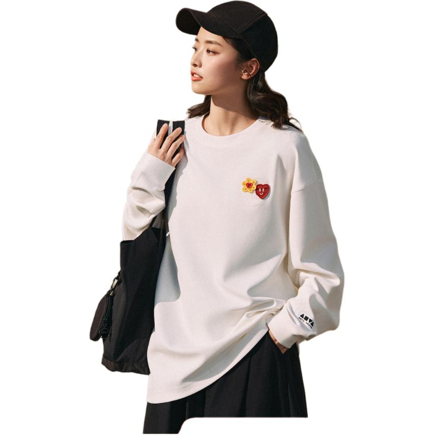 Anta Lässiges atmungsaktives bedrucktes Strickoberteil Unisex Paper-White 172528401-1